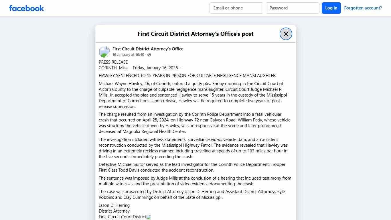 PRESS RELEASE... - First Circuit District Attorney's Office Facebook